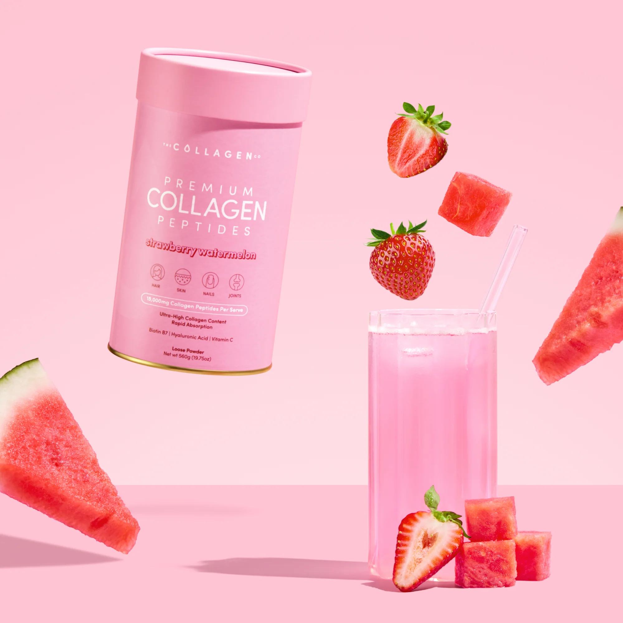 Strawberry Watermelon Collagen Powder - 560g - Image 2