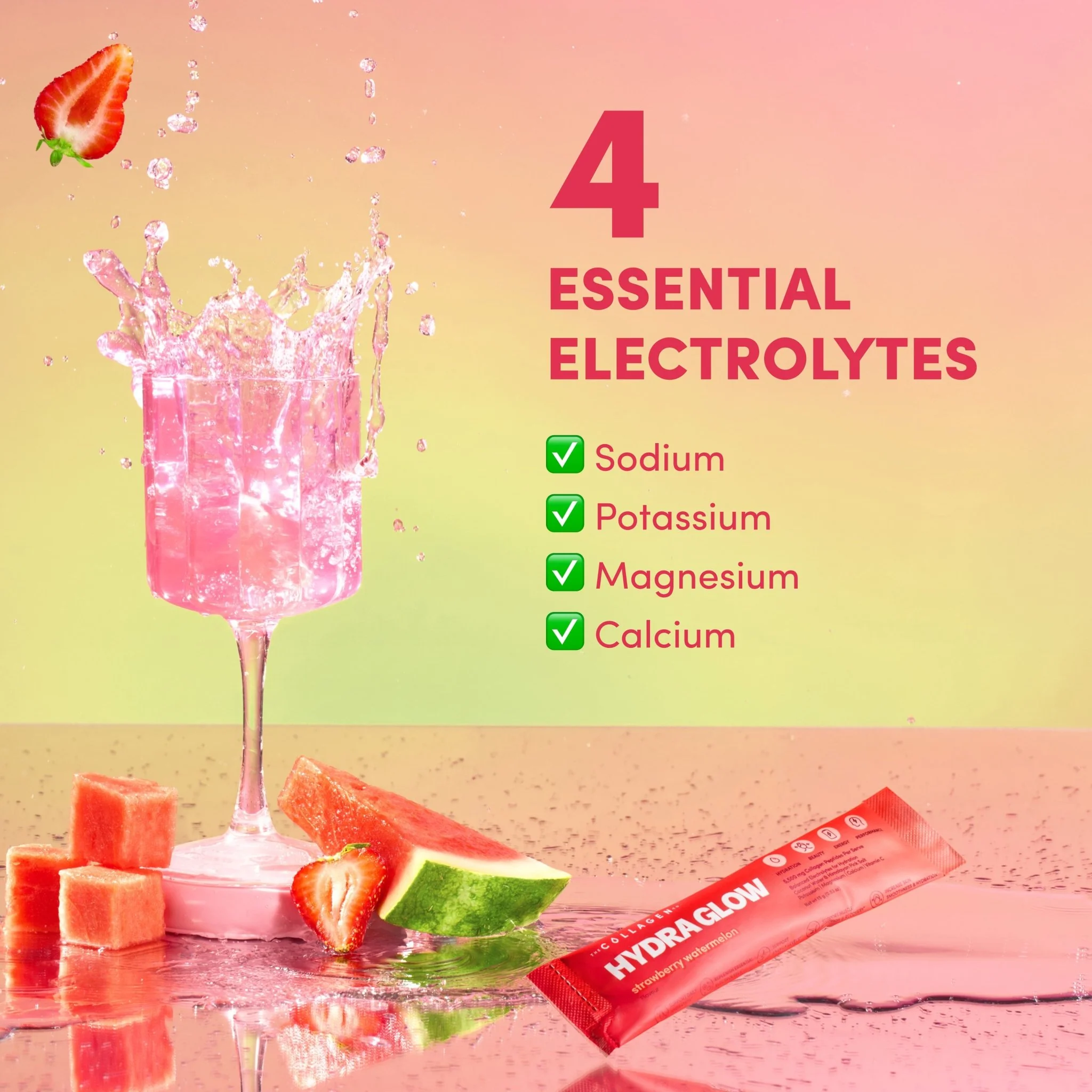 Strawberry Watermelon Hydraglow Collagen Electrolytes Sachets - 210g - Image 5